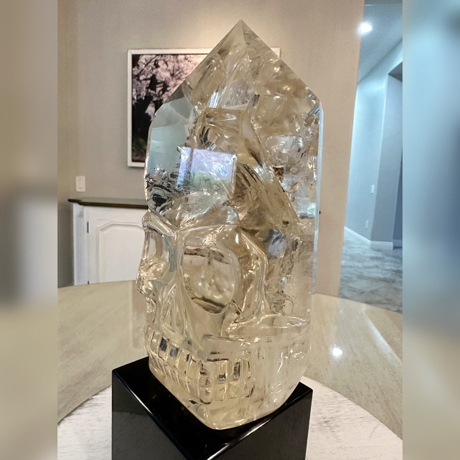 Circle 100-1 Angel Wing Citrine Master Flame Crystal Skull Carved by Leandro de Souza with Rainbows