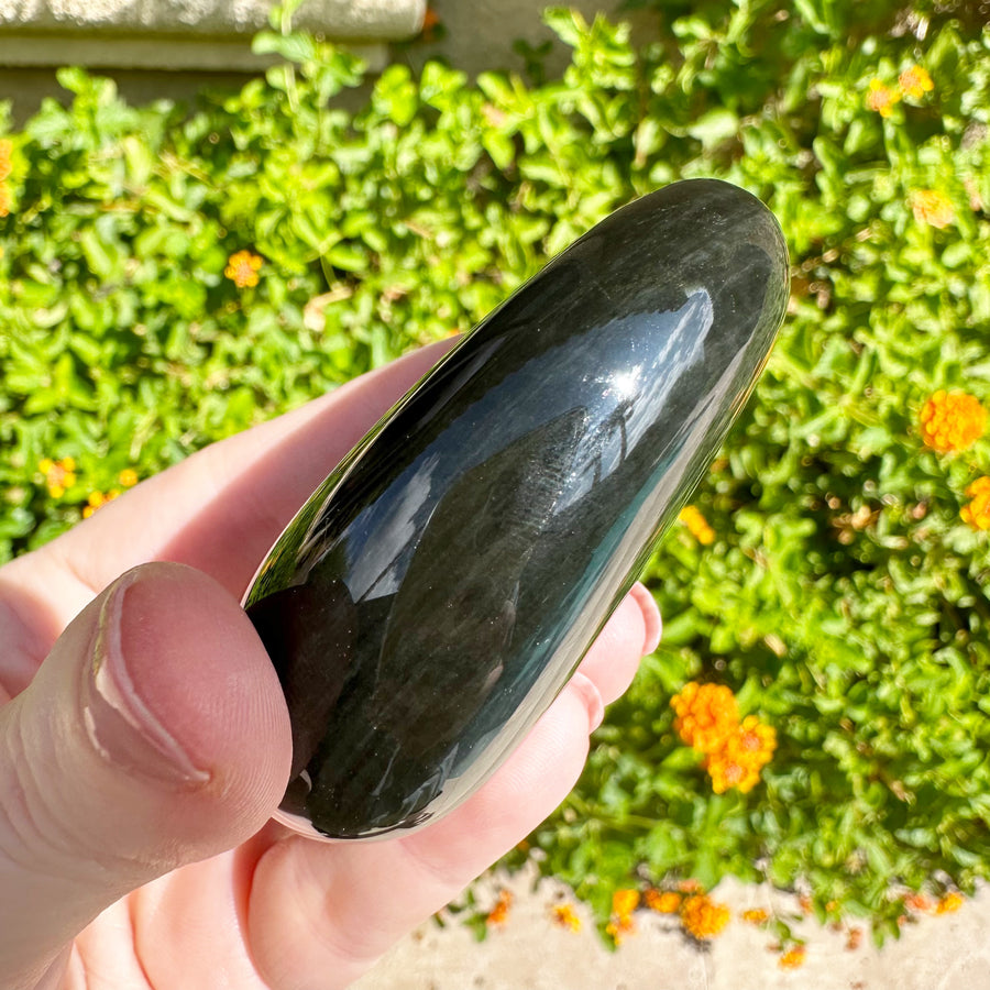 Rainbow Sheen Obsidian Palm Stone