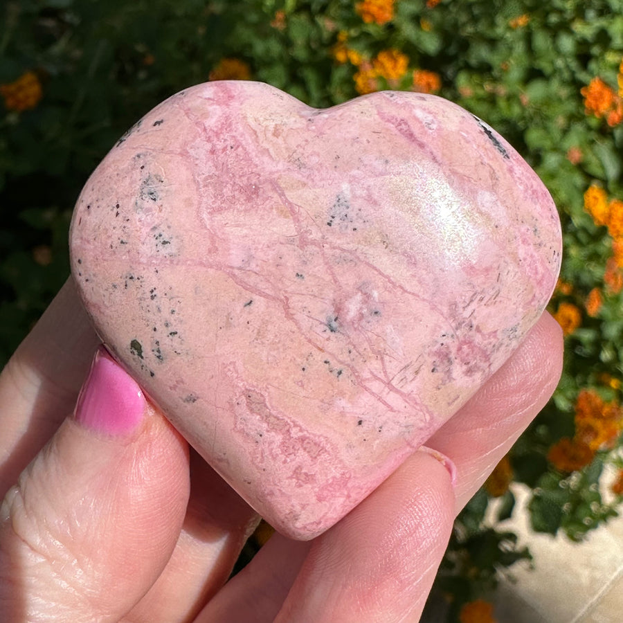 Pink Opal Crystal Heart from Peru