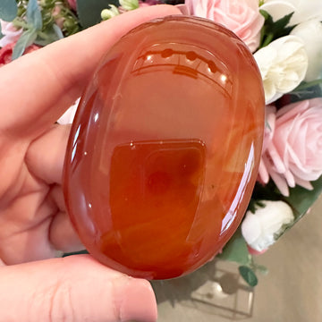 Carnelian Crystal Palm Stone