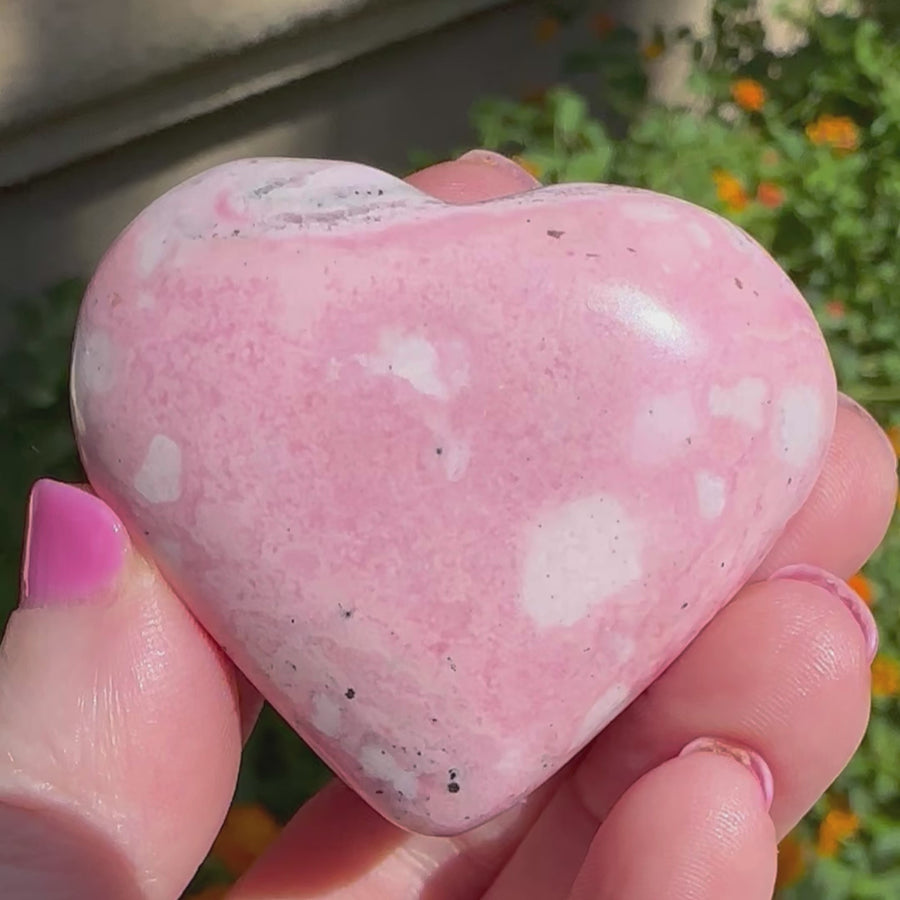 Pink Opal Crystal Heart from Peru