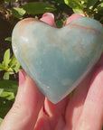 Lemurian Aquatine Calcite Crystal Heart