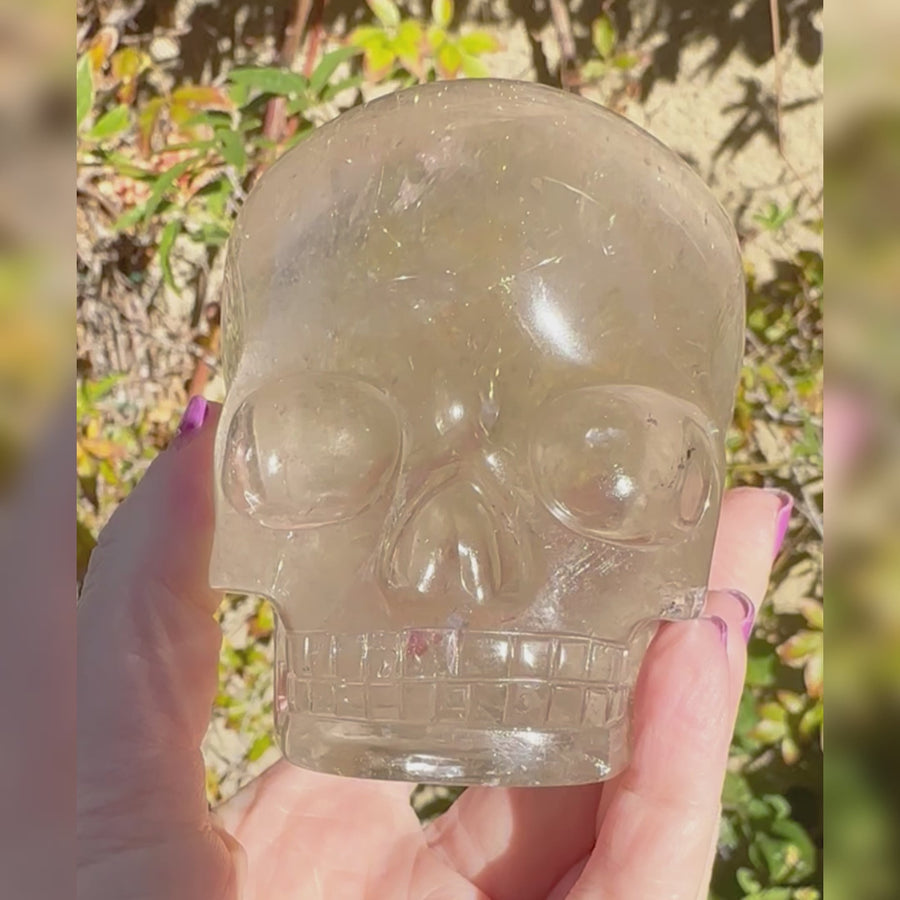 Golden Rutile Quartz Magical Child Crystal Skull Carved by Leandro de Souza