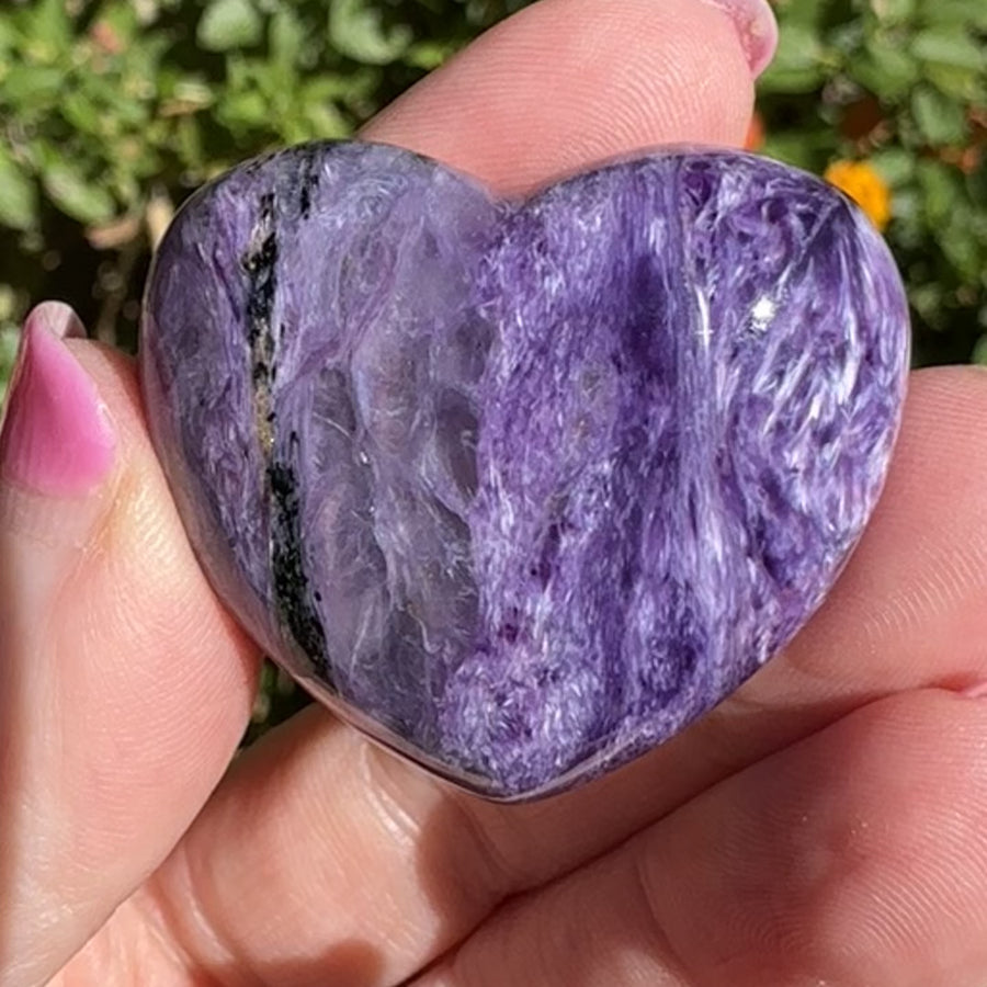 AA Grade Charoite Crystal Heart