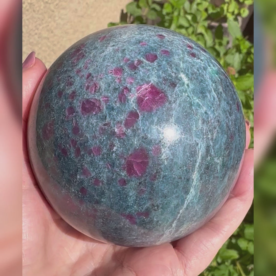 Large Ruby Kyanite Crystal Sphere