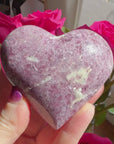 Lepidolite Palm Stone Heart