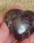Rhodolite Garnet Heart Palm Stone