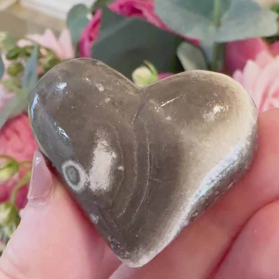 Banded Calcite Crystal Heart