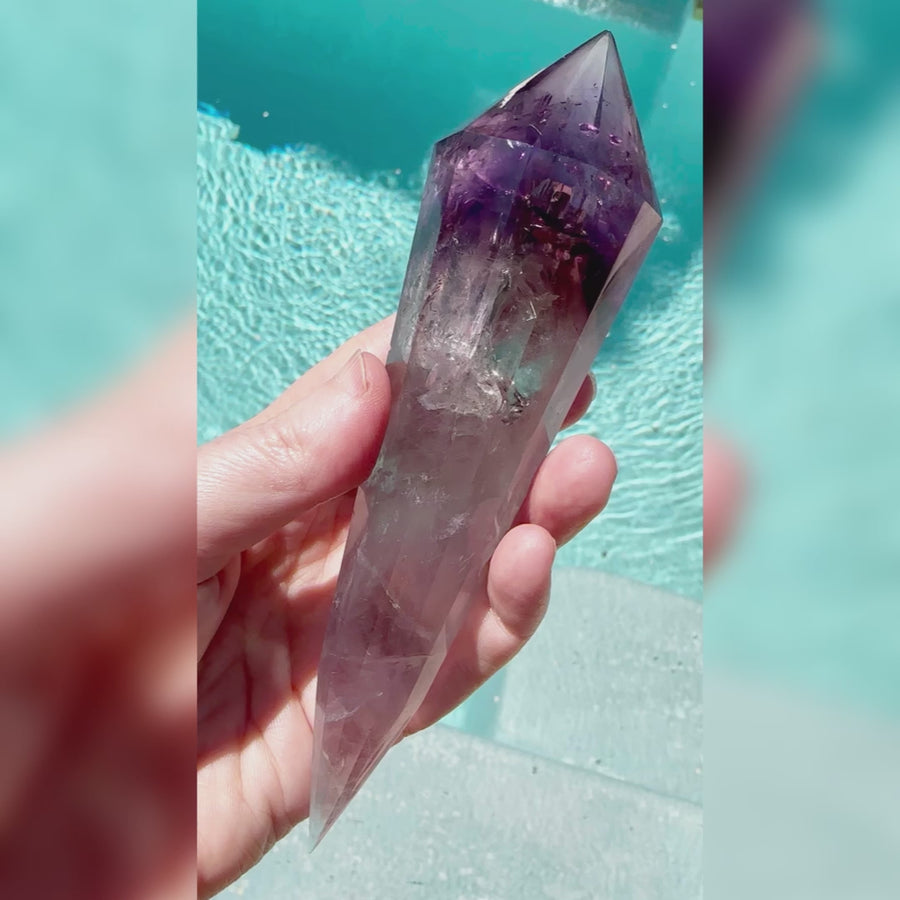 Amethyst Vogel Style Wand 12 Sided