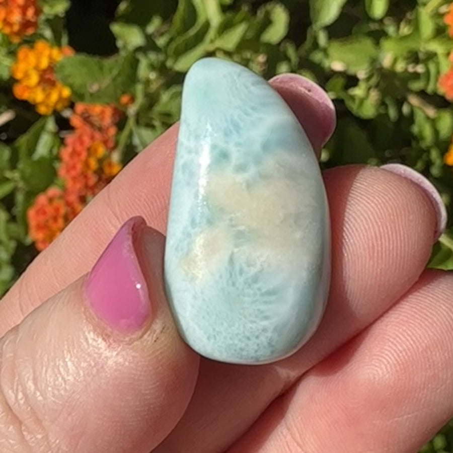 Natural Larimar Drilled Pendant