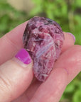 Pink Tourmaline Palm Skull by Igor de Souza