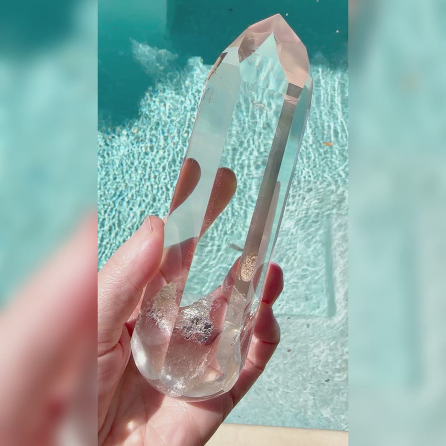 Lemurian Quartz Crystal Ascension Wand Carved by Leandro de Souza