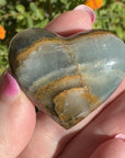 Lemurian Aquatine Calcite Crystal Heart
