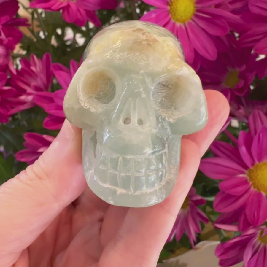 Blue Calcite Crystal Skull