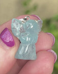 Aquamarine Guardian Angel Pendant Carved by Leandro de Souza