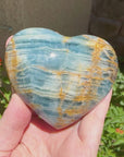 Large Lemurian Aquatine Calcite Crystal Heart