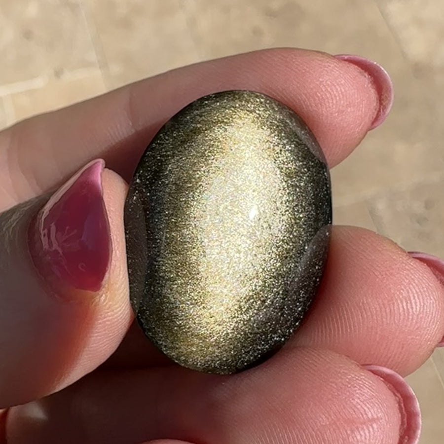 Gold Sheen Obsidian Mini Palm Stone