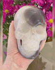 Agate Geode Crystal Skull