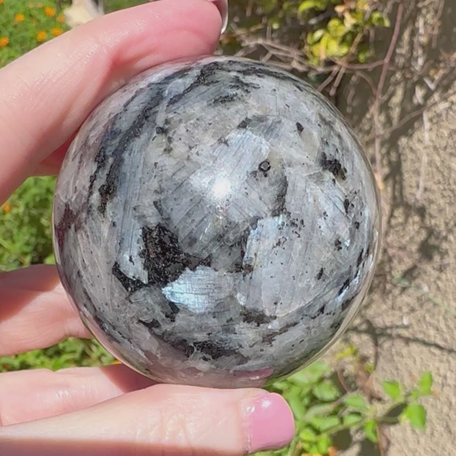 Larvikite Crystal Sphere