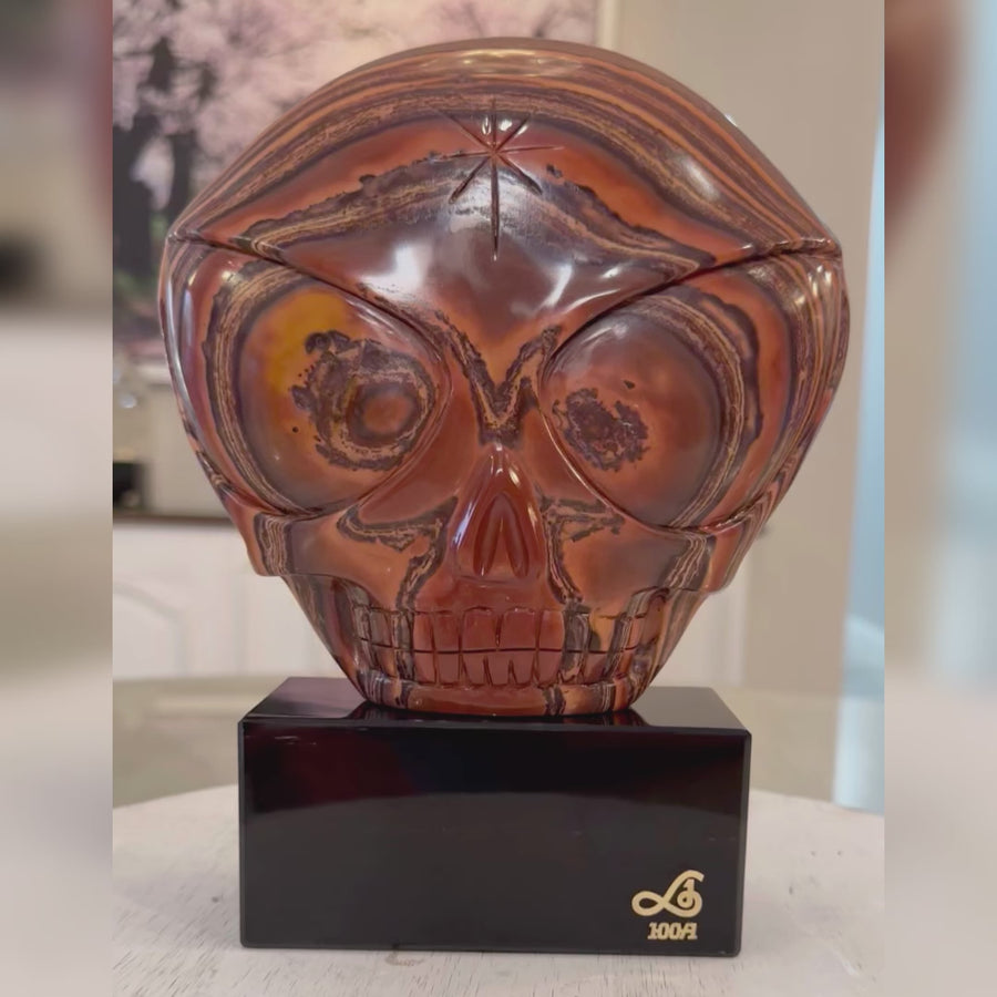 Circle 100-1 Sedona Jasper Starbeing Master Crystal Skull Carved by Leandro de Souza