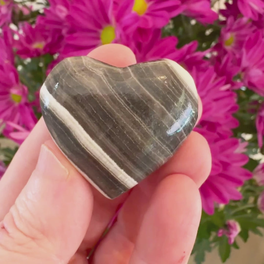 Banded Calcite Crystal Heart