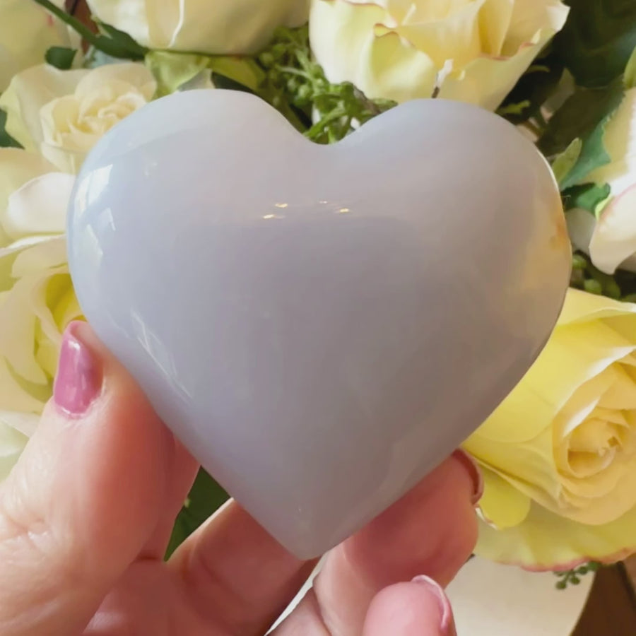 Blue Chalcedony Crystal Heart