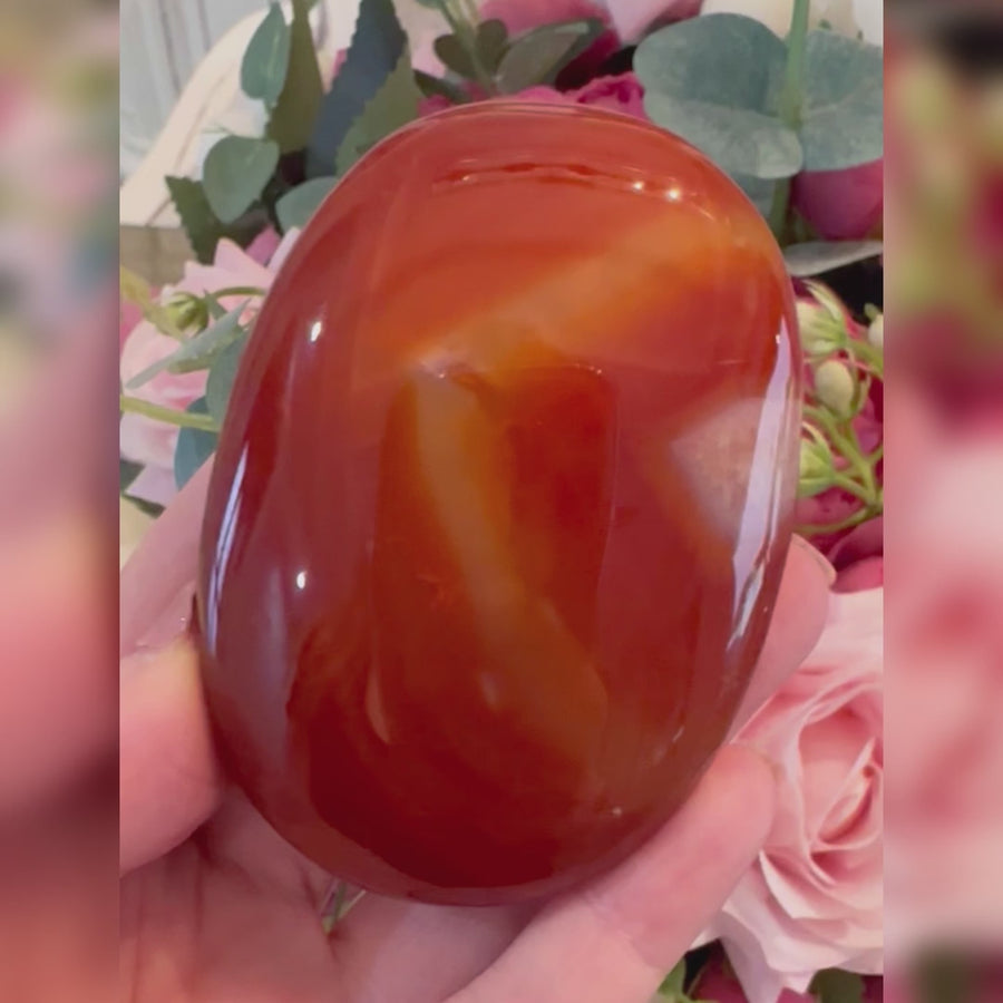Carnelian Crystal Palm Stone