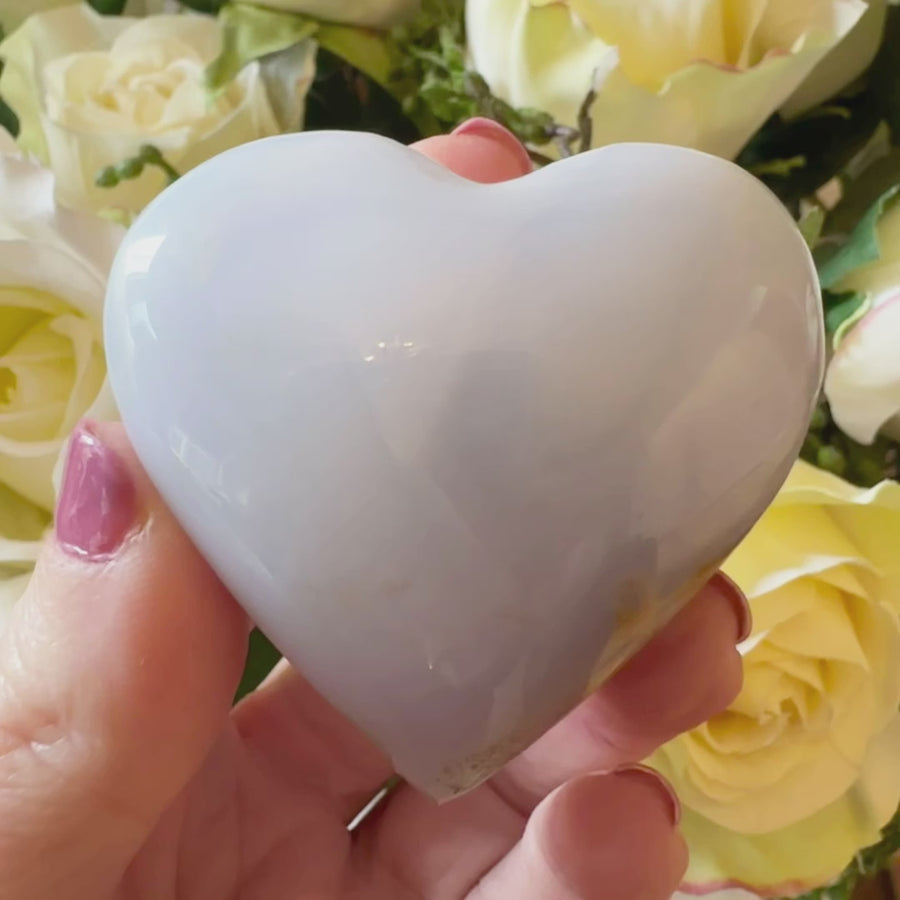 Blue Chalcedony Crystal Heart