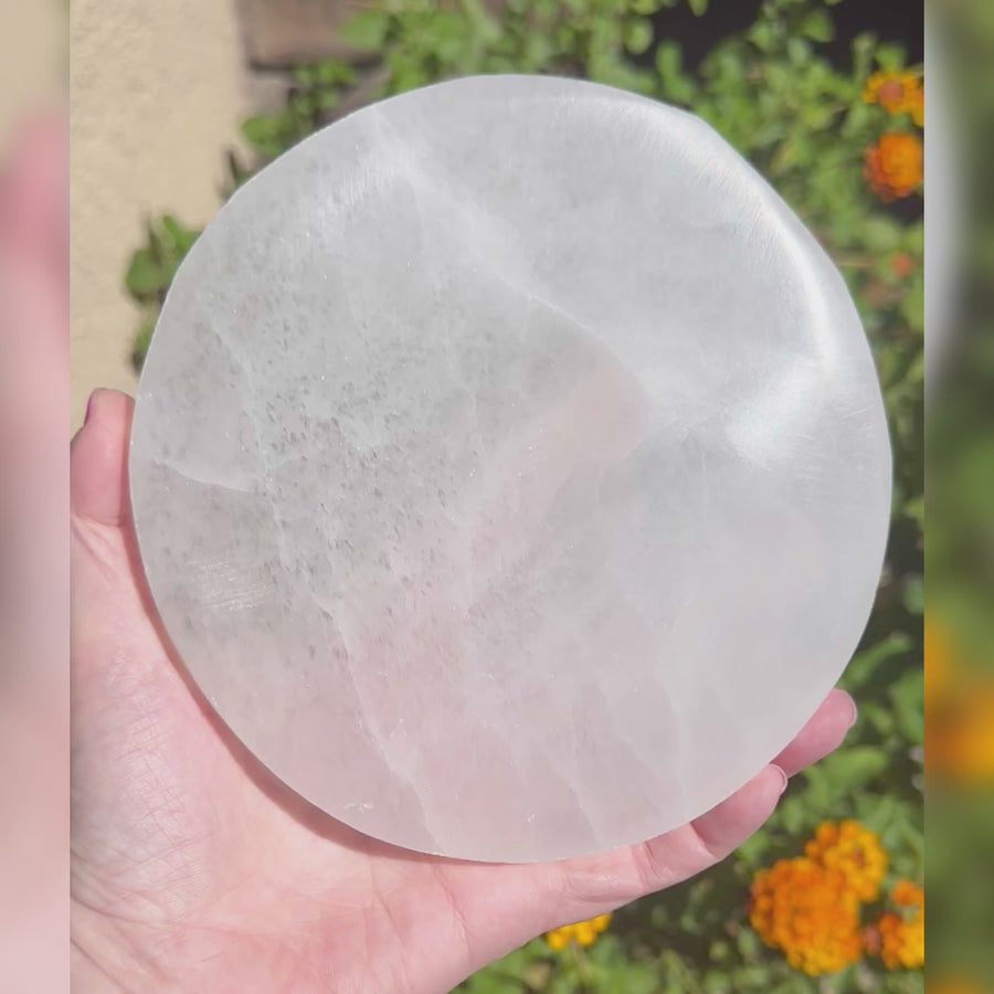 Large Round Selenite Charging Plate or Pedestal