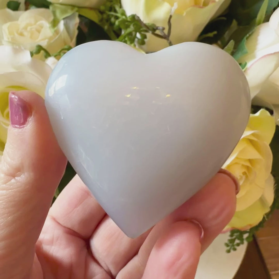 Blue Chalcedony Crystal Heart