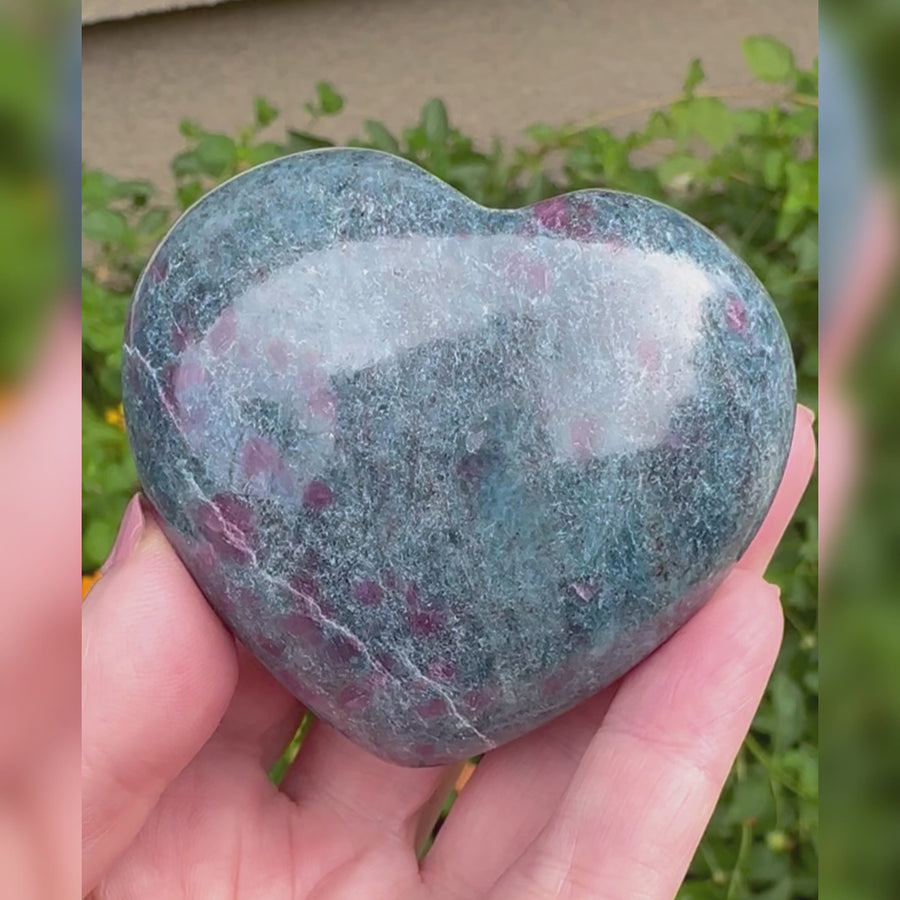 Ruby Kyanite Crystal Heart
