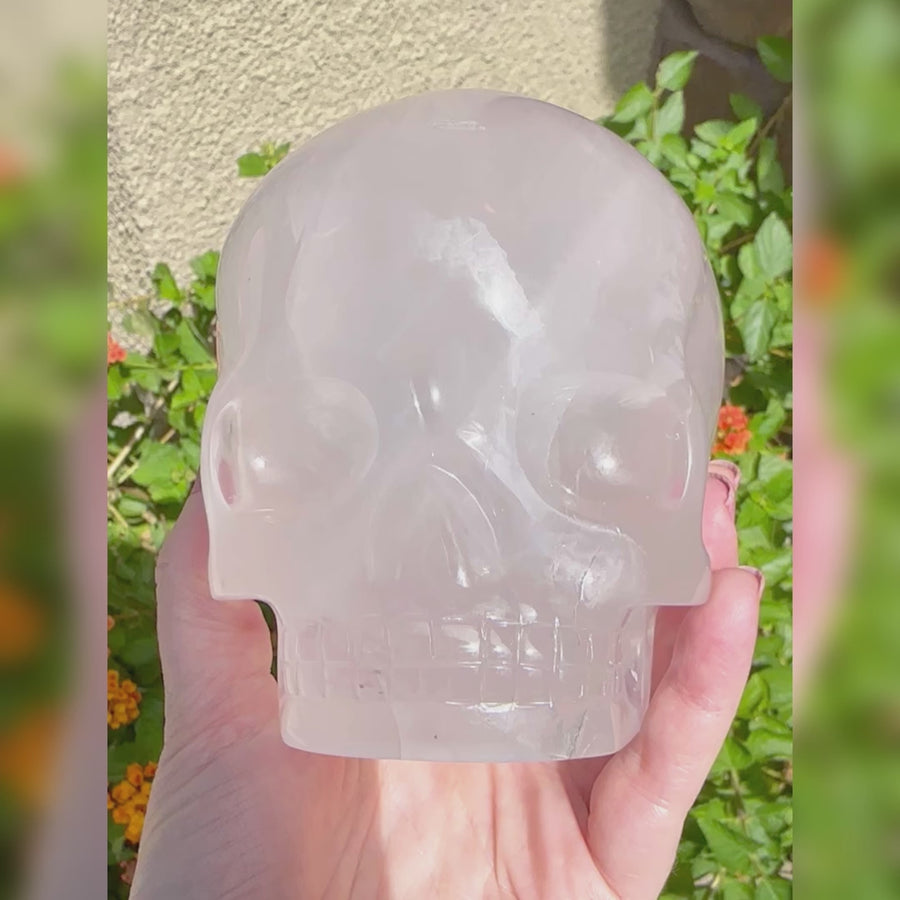 Star Rose Girasol Quartz Magical Child Crystal Skull Carved by Leandro de Souza