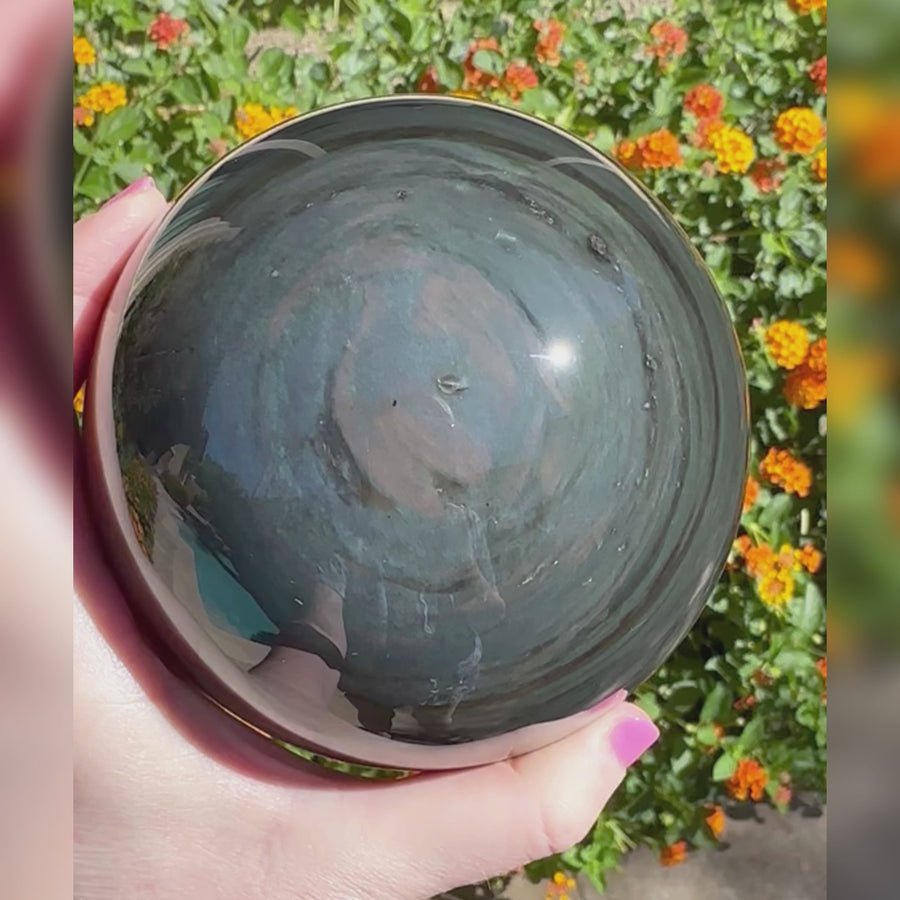Large Rainbow Obsidian Sphere