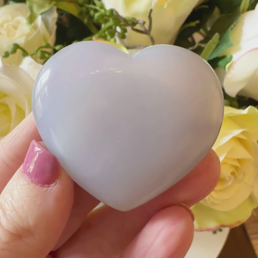 Blue Chalcedony Crystal Heart