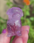 Amethyst Crystal Puppy Carved by Leandro de Souza