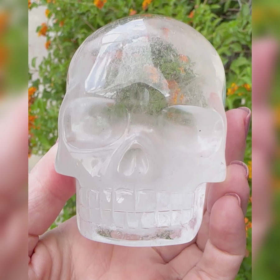 Lemurian Quartz Crystal Skull Carved by Leandro de Souza