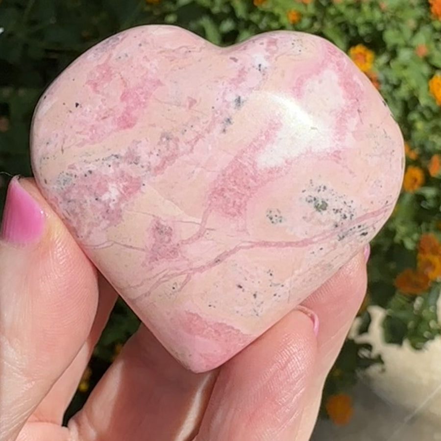 Pink Opal Crystal Heart from Peru