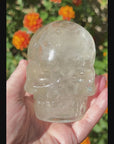 Lemurian Crystal Skull with Rainbows Carved by Leandro de Souza
