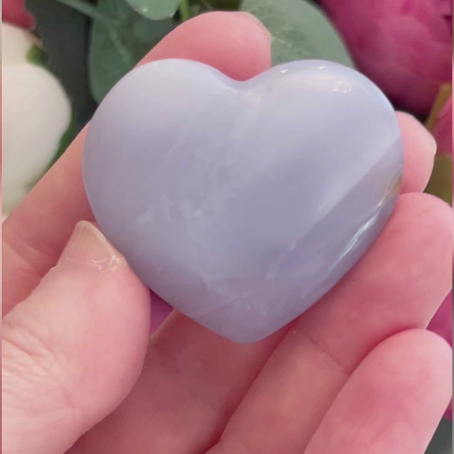 Blue Chalcedony Crystal Heart