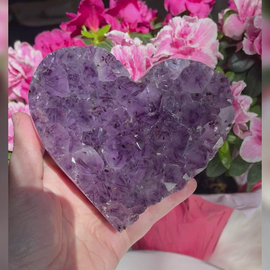 Large Amethyst Geode Heart