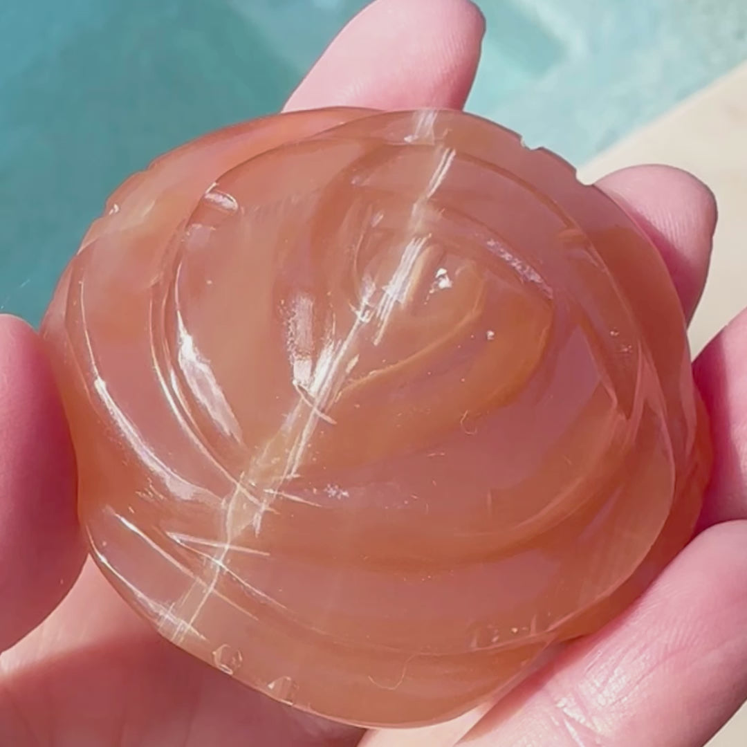 Calcite Crystal Rose Carving – Luscious Earth Creation