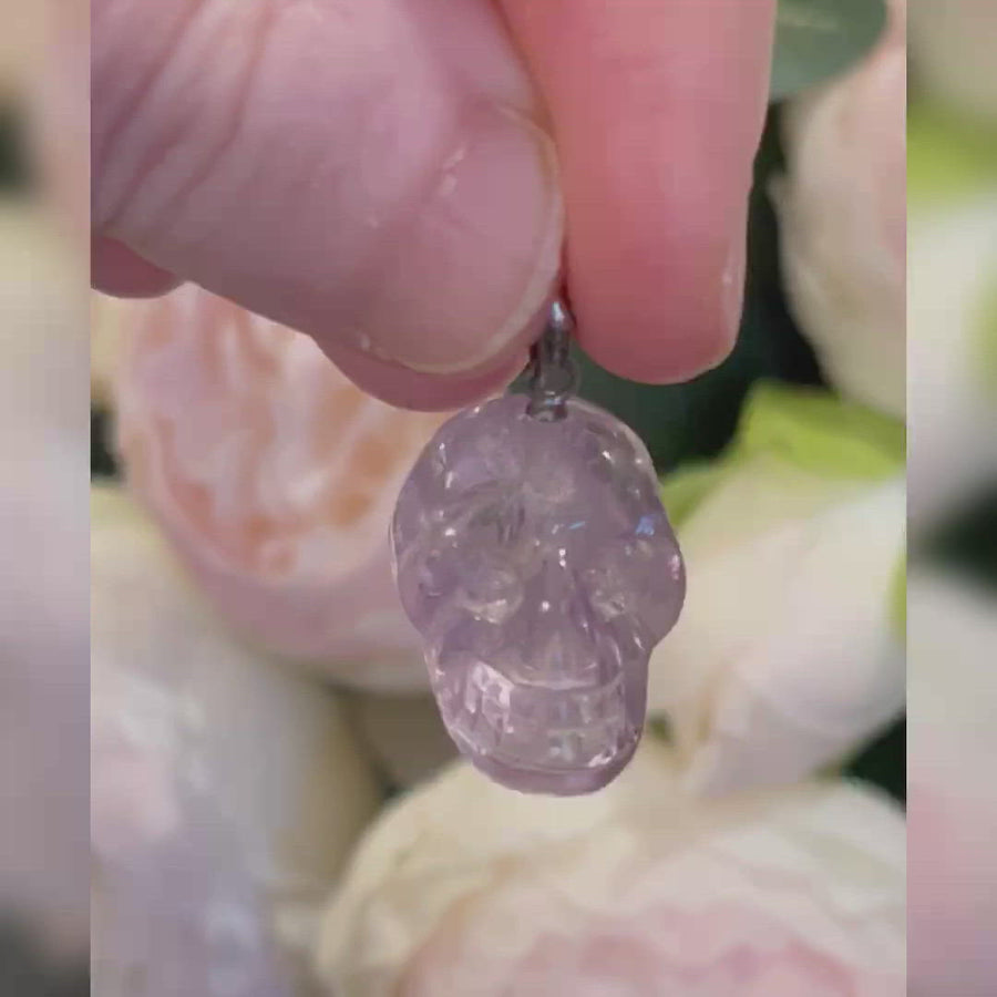 Amethyst Quartz Crystal Skull Pendants