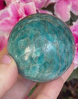 Blue Apatite Crystal Sphere