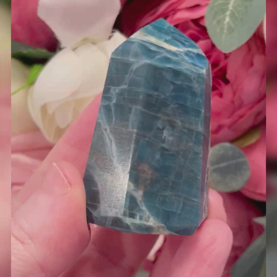 Blue Apatite Crystal Tower