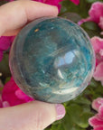 Blue Apatite Crystal Sphere