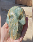 Rare Lemurian Aquatine Calcite Crystal Skull