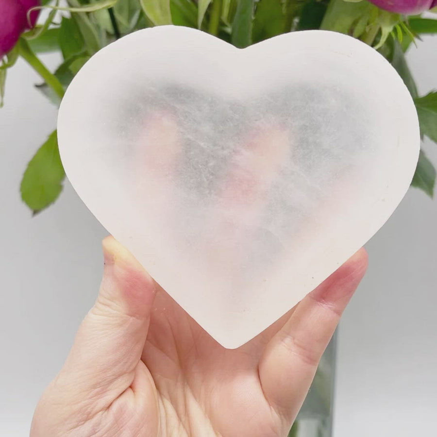 Selenite Heart Dish