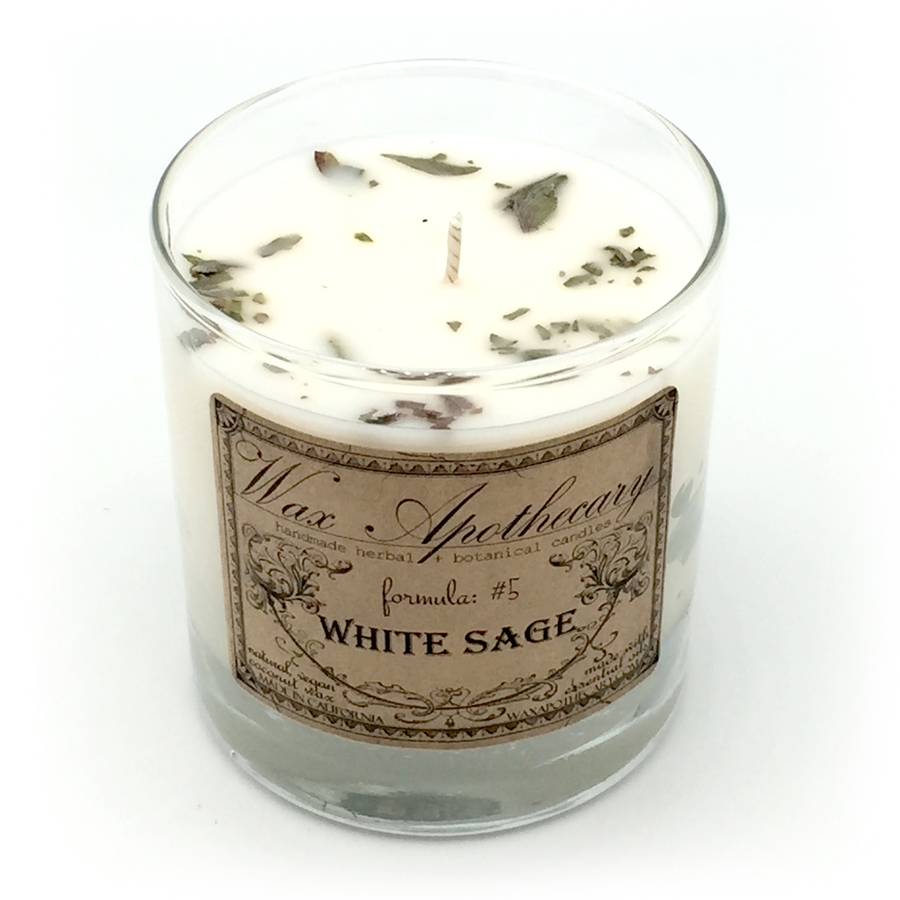 Handmade White Sage Candle in Reusable Glass Tumbler