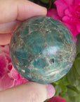 Blue Apatite Crystal Sphere