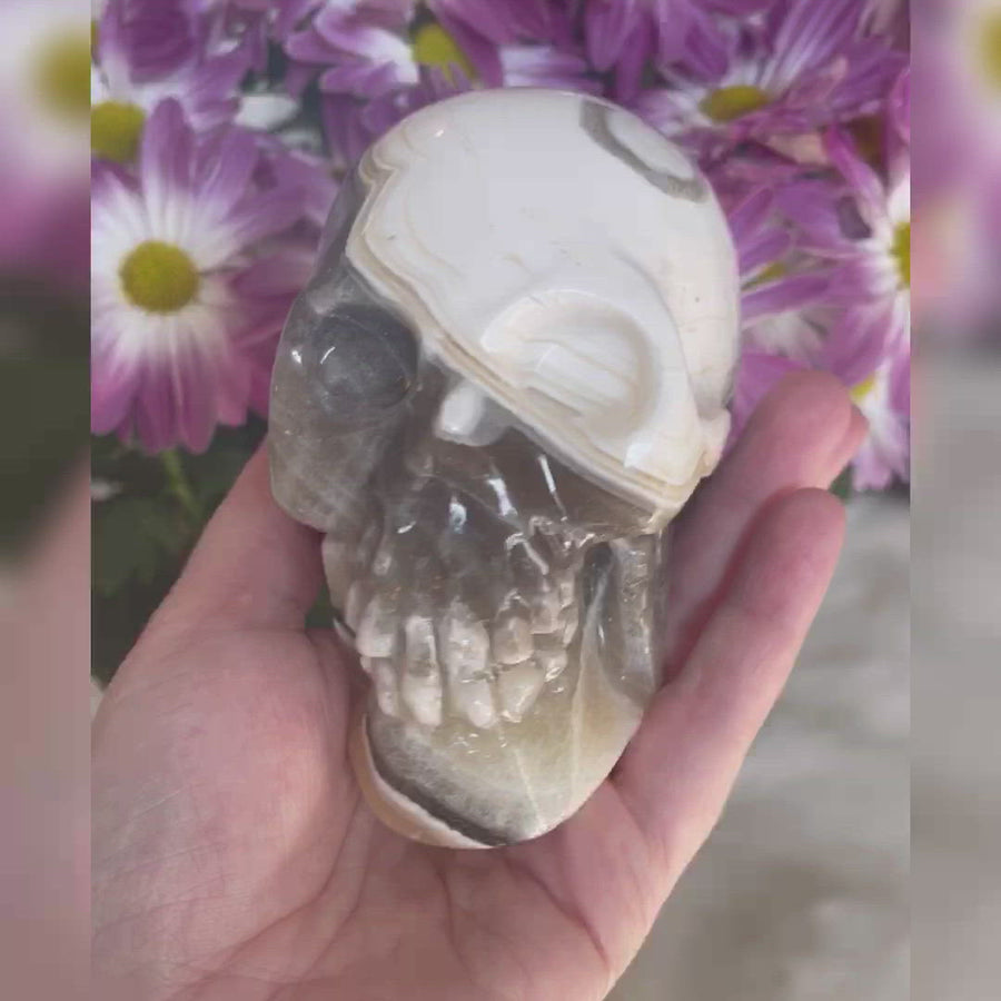 Banded Calcite Crystal Skull